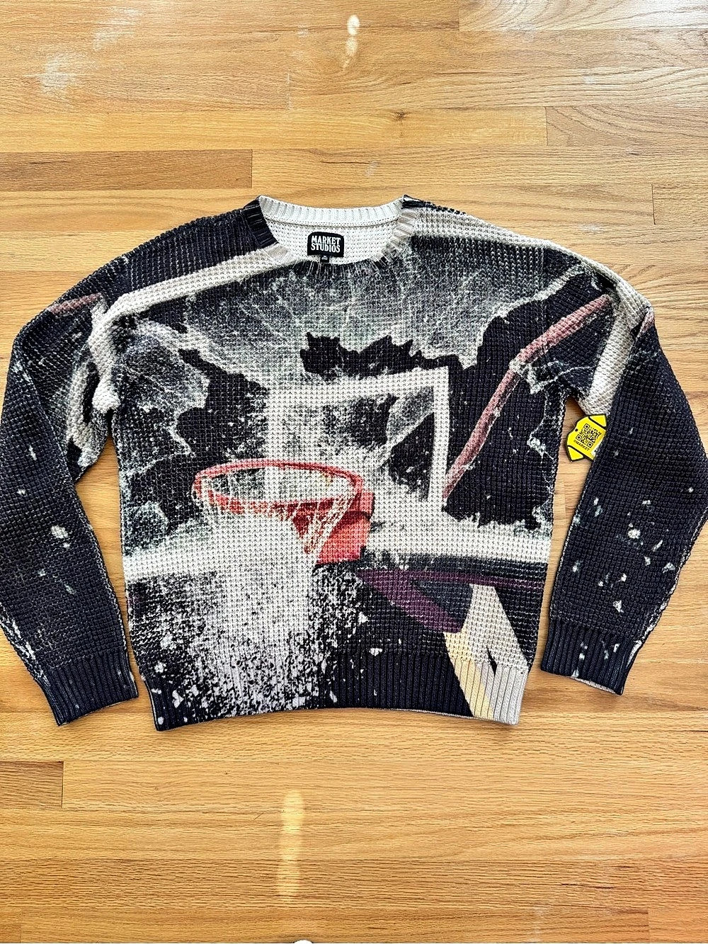 Market Studios Men's Graphic Crewneck Sweater in Black & Gray